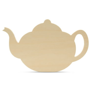 Tea Kettle Wood Cutouts 8 x 11-1/2-inch, 1/8 inch Thick, Pack of 25 Wooden Crafts to Paint, Wooden Cutouts for Crafts, by Woodpeckers