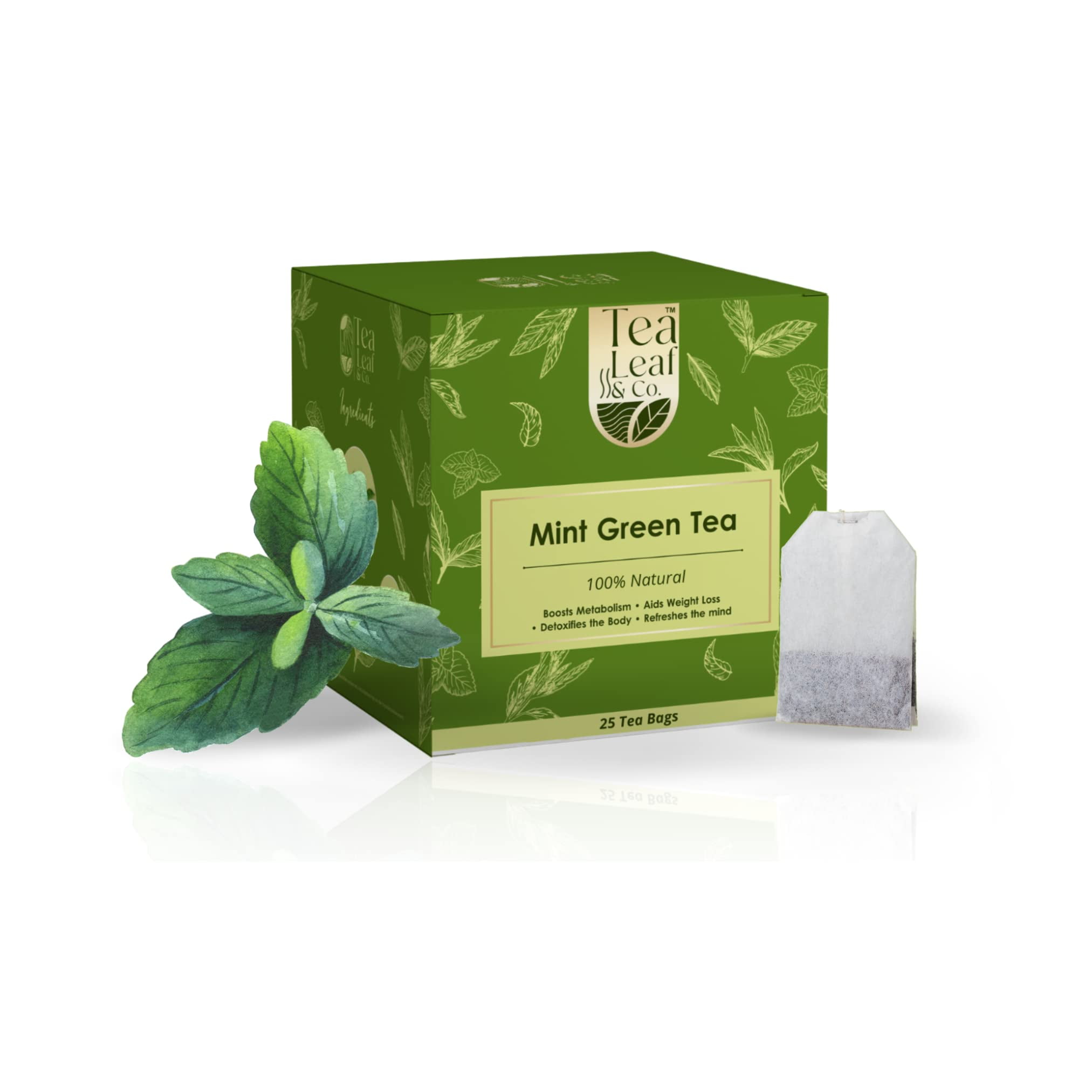 Tea Leaf & Co. Mint Green Tea For Boosts Metabolism & Detoxifies The