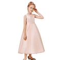 thumbnail image 1 of Tea Length Flower Girl Dress for Wedding Kids Tulle Princess Long Dresses Father Daughter Dance Girls Vestidos Lace Embroidery ( 2 -3Years）, 1 of 9