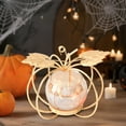 thumbnail image 1 of Tea Light Candle Holders Thanksgiving Halloween Decorations 4.7 Inch Metal Pumpkin Candle Holder for Home and Restaurant Festival Centerpiece Ornament, 1 of 6