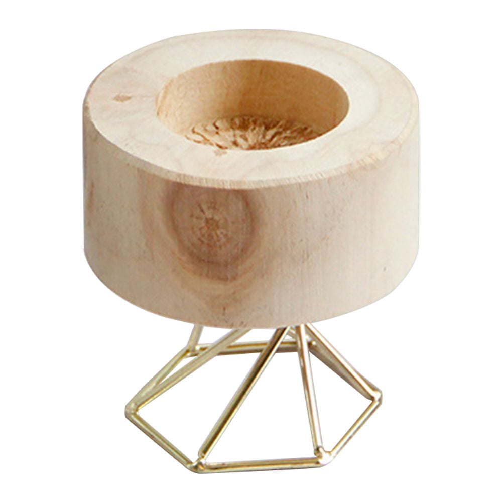 RENACLIPY Khaki Wooden Candle Holder Renaclipy Glass Creative Home ...