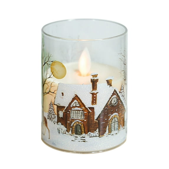 Tea Light Led Candle Light with Snowhouse Deer Wedding Birthday Valentine's Day Christmas Holiday Party Decor