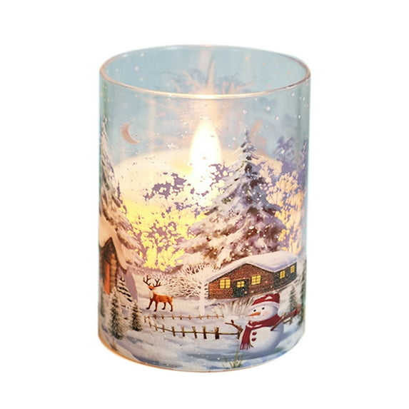 Tea Light Led Candle Light with Snowhouse Deer Wedding Birthday Valentine's Day Christmas Holiday Party Decor