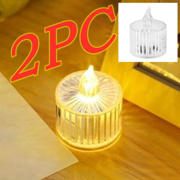 Tea Lights Candles Battery Operated 2 Pc Clearance 2 Inch Small Fake Candles Battery Candles Home Decor Flameless Tealight Candles for Wedding Christmas Halloween Table Centerpiece