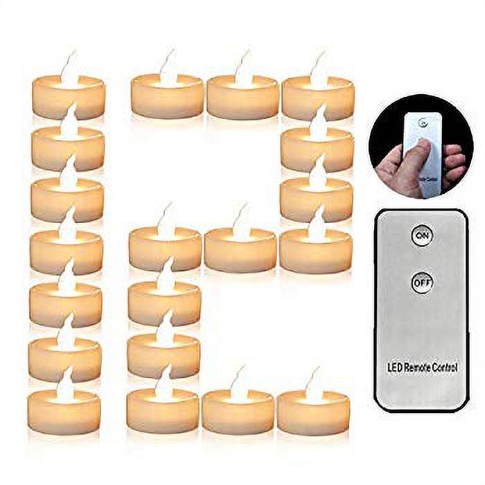 Tea Lights with Remote Control CR2450 Battery Operated Flickering LED Flameless Candle Long