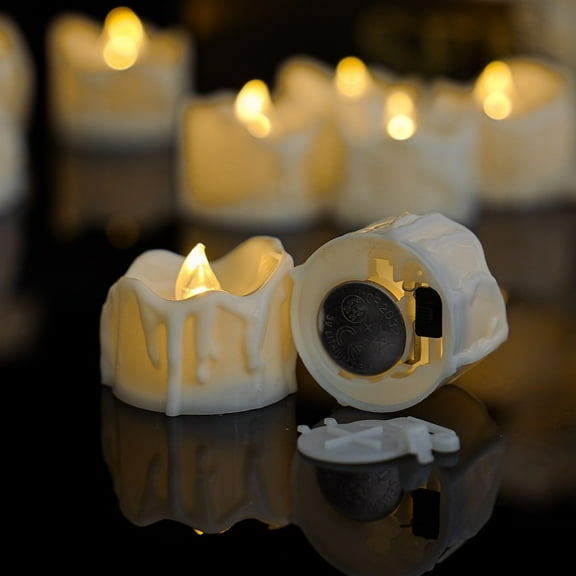 Tea Lights with Timer, Auto-On 6 Hours and Off 18 Hours in 24 Hours Cycle, Flameless Flickering Battery Operated Tea Lights with Timer(6 Pack, Warm White)