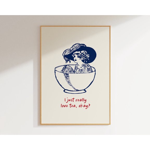 Tea Lover Cute Minimalist A86 Poster Unframed Paper Print