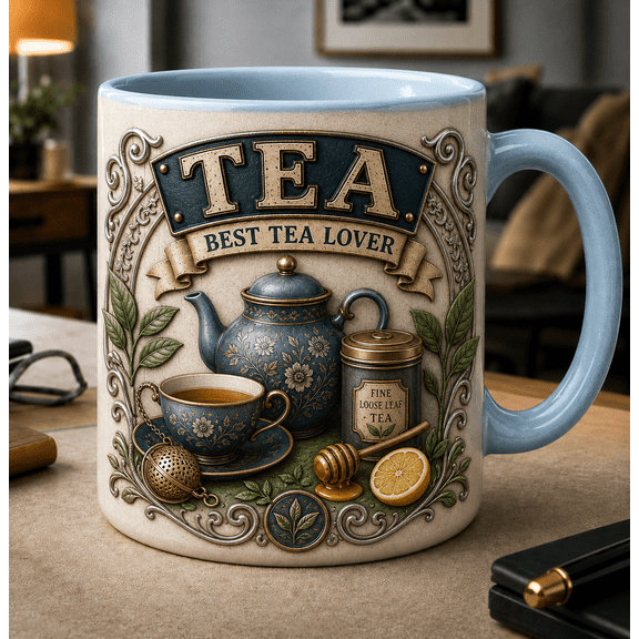 Tea Lover Ceramic Coffee Mugs Vintage Tea Gift for Tea Drinkers 11 oz 15 oz