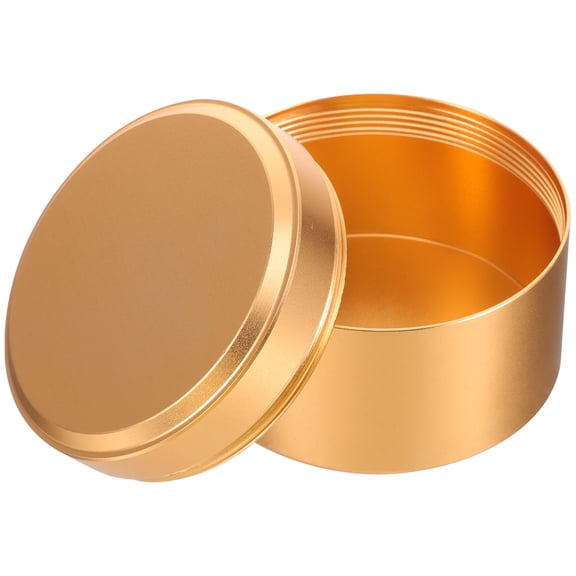 NIAIZEK Round Metal Tea Storage Container with Lid, Airtight Canister for Loose Leaf Tea, Coffee, Spices, 1 Set