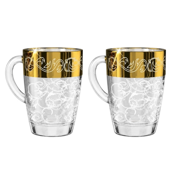 Tea Mug Glass Mug for Hot Beverages Inspiration Glass Mug Set of 2 Coffee Mug 10.1 fl oz (300 ml) Clear Glass Drinkware