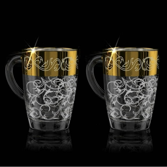 Tea Mug Glass Mug for Hot Beverages Inspiration Glass Mug Set of 2 Coffee Mug 10.1 fl oz (300 ml) Clear Glass Drinkware