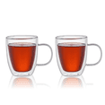 thumbnail image 1 of Tea Mug Set of 2 Double Wall Insulated Thermo Glass Mugs with Handle Glass Cups for Hot Beverages Drinkware (11.83 fl oz (350 ml)), 1 of 6