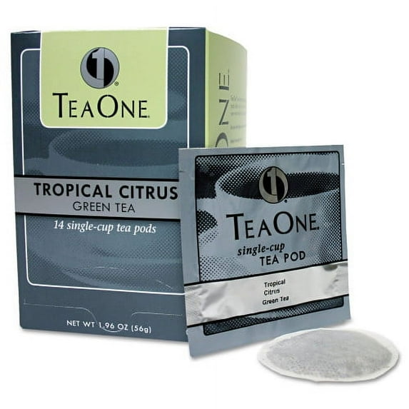 Tea One Tea Pods, Tropical Citrus Green, 14/Box, Each