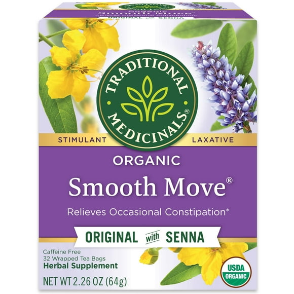 Tea, Organic Smooth Move, Relieves Occasional Constipation, Senna, 32 Tea Bags