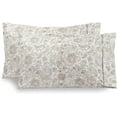 thumbnail image 1 of Mocassi 2 Floral Pint Pillowcases Set - 1500 Thread Microfiber 2-Piece Envelope Closure Pillow Covers, Soft and Smooth - King, Paisley Taupe, 1 of 5