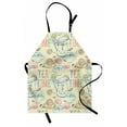 thumbnail image 1 of Tea Party Apron, Pale Colored Tea Time Themed Image with Various Kitchenware and Sweets Pattern, Unisex Kitchen Bib with Adjustable Neck for Cooking Gardening, Adult Size, Multicolor, by Ambesonne, 1 of 4