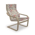 thumbnail image 1 of Tea Party Armchair Pad and Slipcover, London Newspaper Inspired Background with Grunge Elements Kiss Marks, 1 Piece Soft Cushion Replacement with Removable Cover, Beige Navy Blue Red, by Ambesonne, 1 of 1