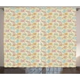 thumbnail image 1 of Ambesonne Tea Party Curtains 2 Panel Set, Cake and Teapots, 108" x 90", Multicolor, 1 of 3