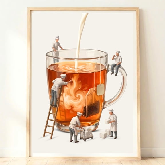 Tea Party Decor, Cup Of Tea Poster, Unframed Paper Poster 8x10in