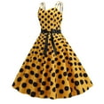 thumbnail image 1 of Tea Party Dresses for Women Spaghetti Straps Vintage Cocktail Dress Polka Dot Retro 1950s Sleeveless Swing Midi Dress, 1 of 3