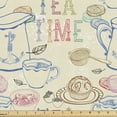 thumbnail image 1 of Ambesonne Tea Party Fabric by the Yard Upholstery, Kitchenware Sweets, 1 Yard, Multicolor, 1 of 5