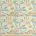 thumbnail image 1 of Tea Party Fabric by the Yard, Pale Colored Tea Time Themed Image with Various Kitchenware and Sweets Pattern, Decorative Upholstery Fabric for Sofas and Home Accents, Multicolor by Ambesonne, 1 of 4
