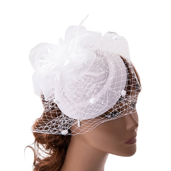 Tea Party Fascinator Derby Hat Women Fascinator Headband Veil Feather Fascinator Derby Pillbox Hat Cocktail Veil Mesh