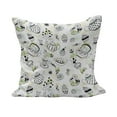 thumbnail image 1 of Tea Party Fluffy Throw Pillow Cushion Cover, Hand Drawn Doodle Style Teapots Cups and Hearts Flowers Drinks, Decorative Square Accent Pillow Case, 20" x 20", Black White Green, by Ambesonne, 1 of 5