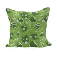thumbnail image 1 of Tea Party Fluffy Throw Pillow Cushion Cover, Tea Time Theme with Teapots and Cups Blooming Daisy Chamomiles, Decorative Square Accent Pillow Case, 20" x 20", Lime Green Dark Green, by Ambesonne, 1 of 5