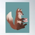 thumbnail image 1 of Tea Party Fox Poster Wall Art, Modern Wall Decor For Living Room Bedroom, 8x12 UNFRAMED, 1 of 3