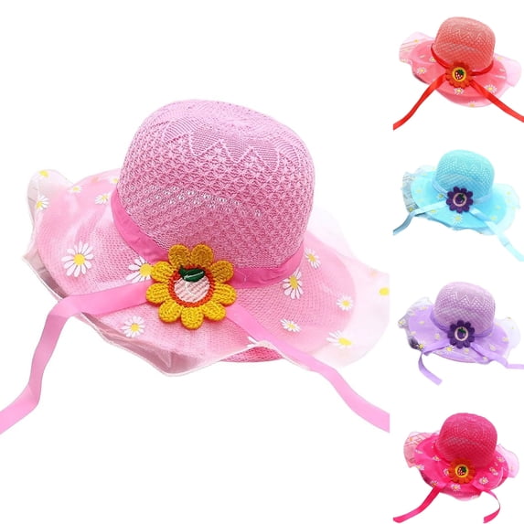Tea Party Hats Easter Kids Sun Hat Wide Brim Summer Beach Hat for Boys Girls Toddler Outdoor Play Travel Lightweight Breathable