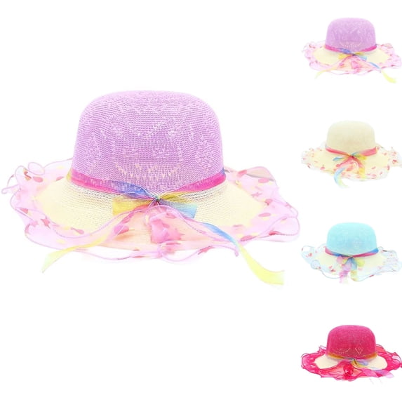 Tea Party Hats Easter Kids Sun Hat Wide Brim Summer Beach Hat for Boys Girls Toddler Outdoor Play Travel Lightweight Breathable