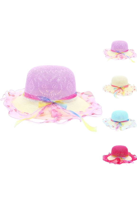 Tea Party Hats Easter Kids Sun Hat Wide Brim Summer Beach Hat for Boys Girls Toddler Outdoor Play Travel Lightweight Breathable