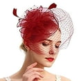 thumbnail image 1 of Tea Party Hats for Women, Audhol Hats for Women Fascinators Womens Pillbox Flower Hat for Tea Party Cocktail Ball Wedding Church Pink Fascinators for Women Red2 One Size, 1 of 1