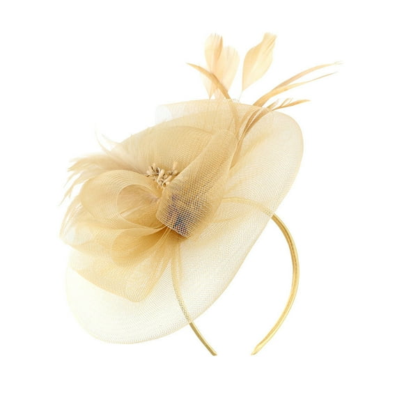 Tea Party Hats for Women! Audhol Fascinator Women's organza Church Kentucky Derby British Bridal Tea Party Ladies Hats for Tea Party Beige One Size