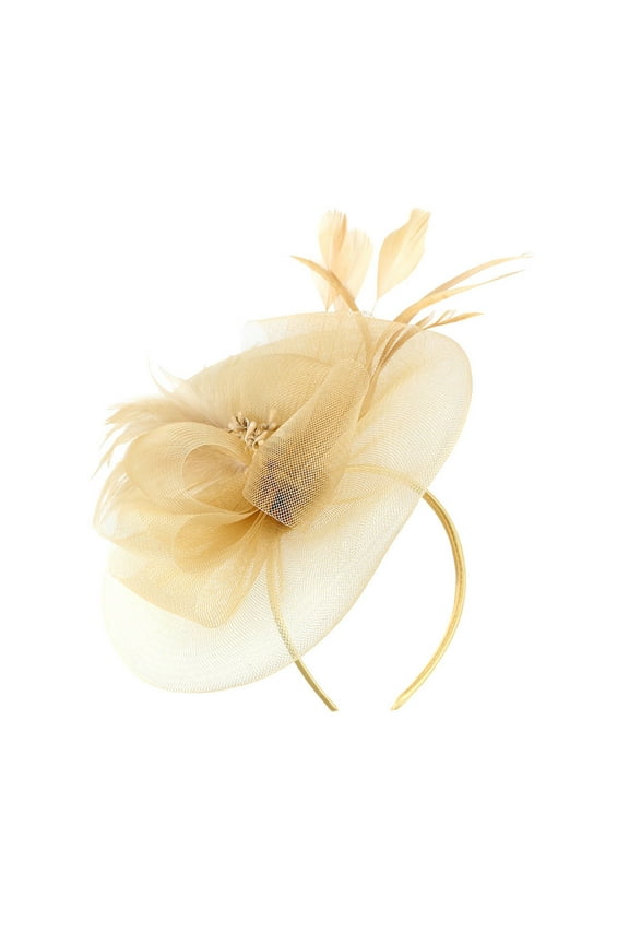Tea Party Hats for Women! Audhol Fascinator Women's organza Church Kentucky Derby British Bridal Tea Party Ladies Hats for Tea Party Beige One Size