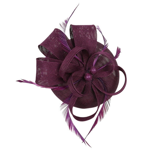 Tea Party Hats for Women! Comdrip Handmade Women Hair Clip Feather Wedding Casual Fascinator Headpieces Ladies Hats for Tea Party Purple One Size