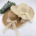 thumbnail image 1 of Tea Party Hats for Women Easter Versatile Brimmed Straw Hat for Women Summer Lace Outing Sun Hat Small Fresh Bow Shading Beach Hat, 1 of 4