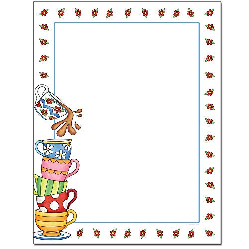 Tea Party Letterhead Laser & Inkjet Printer Paper (25 Sheets)