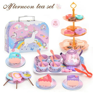 48PCS Children's Pretend Play Afternoon Tea Plastic Unicorn Cup