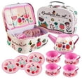 Walmart Girl's Tea Party Set with Carry Case, Teapot, Cup for Toddlers