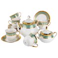 thumbnail image 1 of Tea Party Set for Women Magnificent Century Porcelain Tea Set of 14 for 6 pers. 1 Teapot 1 Sugar Bowl 6 Cups 6 Saucers Wedding Teapot Set for Adults, 1 of 10