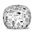 thumbnail image 1 of Tea Party Storage Toy Bag Chair, Floral Patterned Cups with Different Designs Monochrome Timeless Kitchenware, Stuffed Animal Organizer Washable Bag, Small Size, Black White, by Ambesonne, 1 of 3