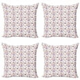 thumbnail image 1 of Ambesonne Tea Party Throw Pillow Cover 4 Pack, Cinnamon Rolls Croissant, 20", Champagne and Multicolor, 1 of 2
