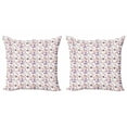 thumbnail image 1 of Ambesonne Tea Party Throw Pillow Cover 2 Pack, Cinnamon Rolls Croissant, 16", Champagne and Multicolor, 1 of 2
