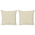 thumbnail image 1 of Ambesonne Tea Party Throw Pillow Cover 2 Pack, Vintage Floral Cups, 18", Multicolor, 1 of 2
