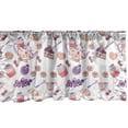 thumbnail image 1 of Ambesonne Tea Party Valance Pack of 2, Cinnamon Rolls Croissant, 54"X12", Champagne and Multicolor, 1 of 4
