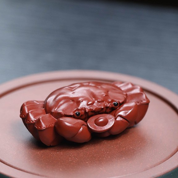 Tea Pet Ornament Colorful Crab Figurine Ceramic Tea Set Table Decor Attracting Wealth Good Fortune for Tea Ceremony Enthusiasts and Collectors Sopatenor