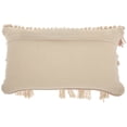 thumbnail image 1 of Tea Pink and White Macrame Lumbar Pillow, 1 of 2