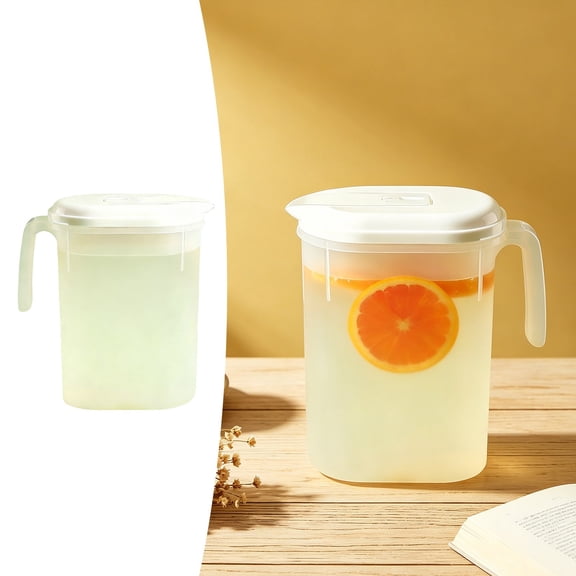 Tea Pitcher Gallon Pitcher With Lid 2 Quart Pitcher With Lid 1 Gallon Pitcher With Lid Iced Tea Pitcher Plastic Pitcher Pitchers Pitcher With Lid Drink Pitcher White, 1800ml
